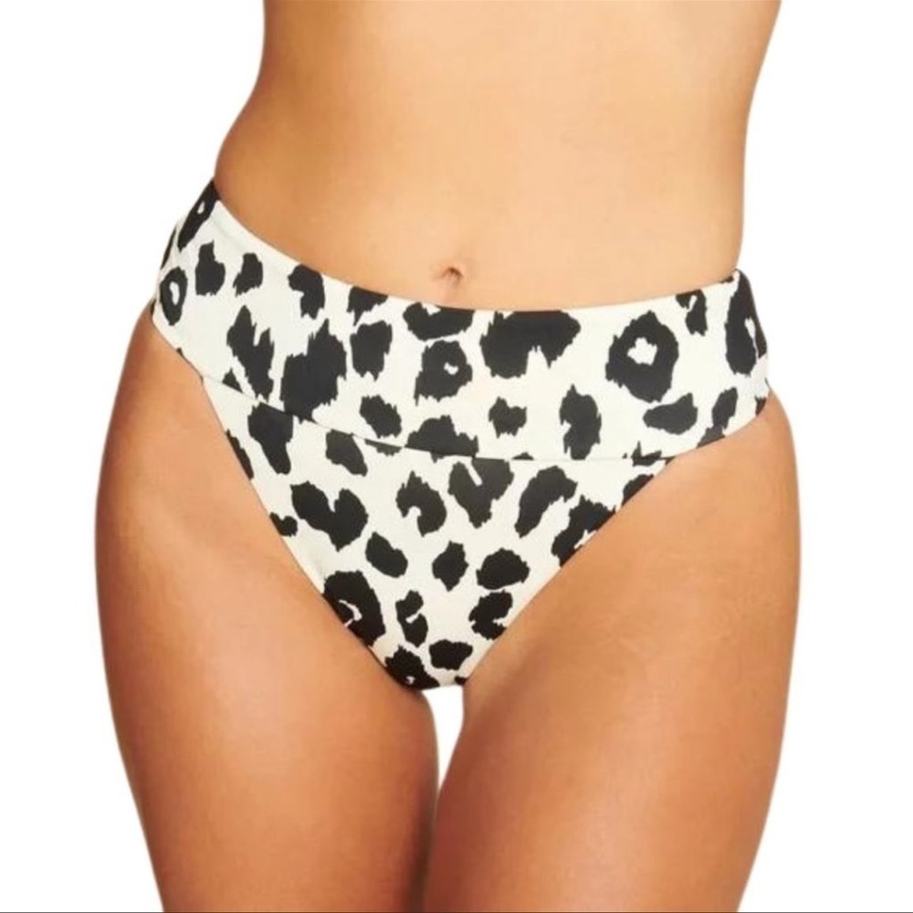 NWT Andie x Claire The Gold Coast Bottom in Flat Leopard Print - Size Medium
